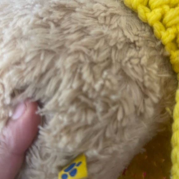 Build-A-Bear Yellow and Pink Stuffed Animal with crochet dress - Picture 3 of 4